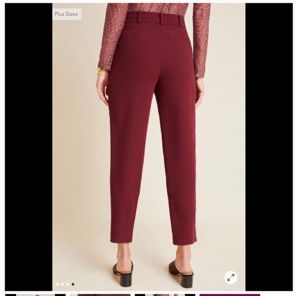 Anthropologie Sasha Button-Fly Tapered Trousers - Picture 4 of 7